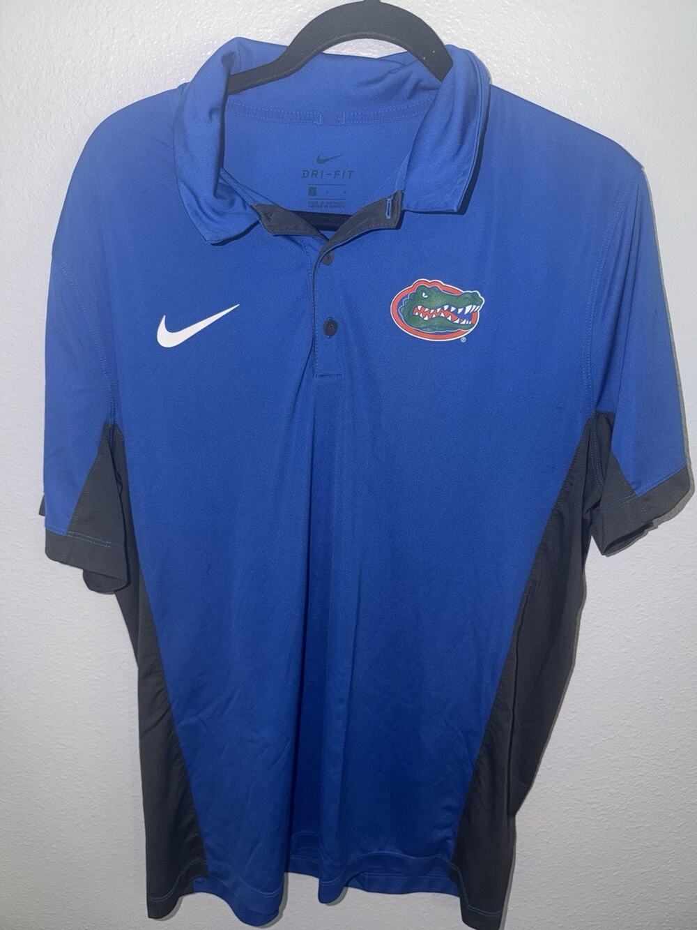 Nike University Of Florida Gators Men’s Large Blue Polo Dri Fit (AQ40)